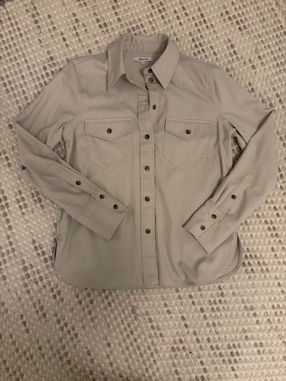 Madewell Button-Down in Light Taupe